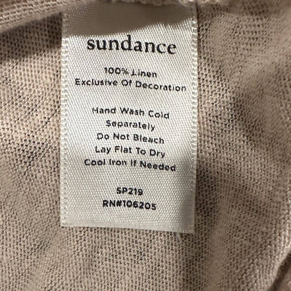 Sundance Beige Cold-Shoulder Linen Tank with Embroidered Medallion - Picture 3 of 6